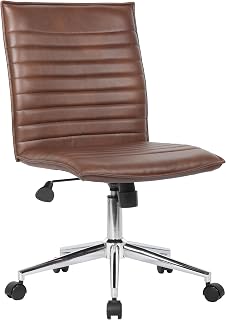 Boss Office Products Modern Vinyl Armless Hospitality Office Chair, Brown