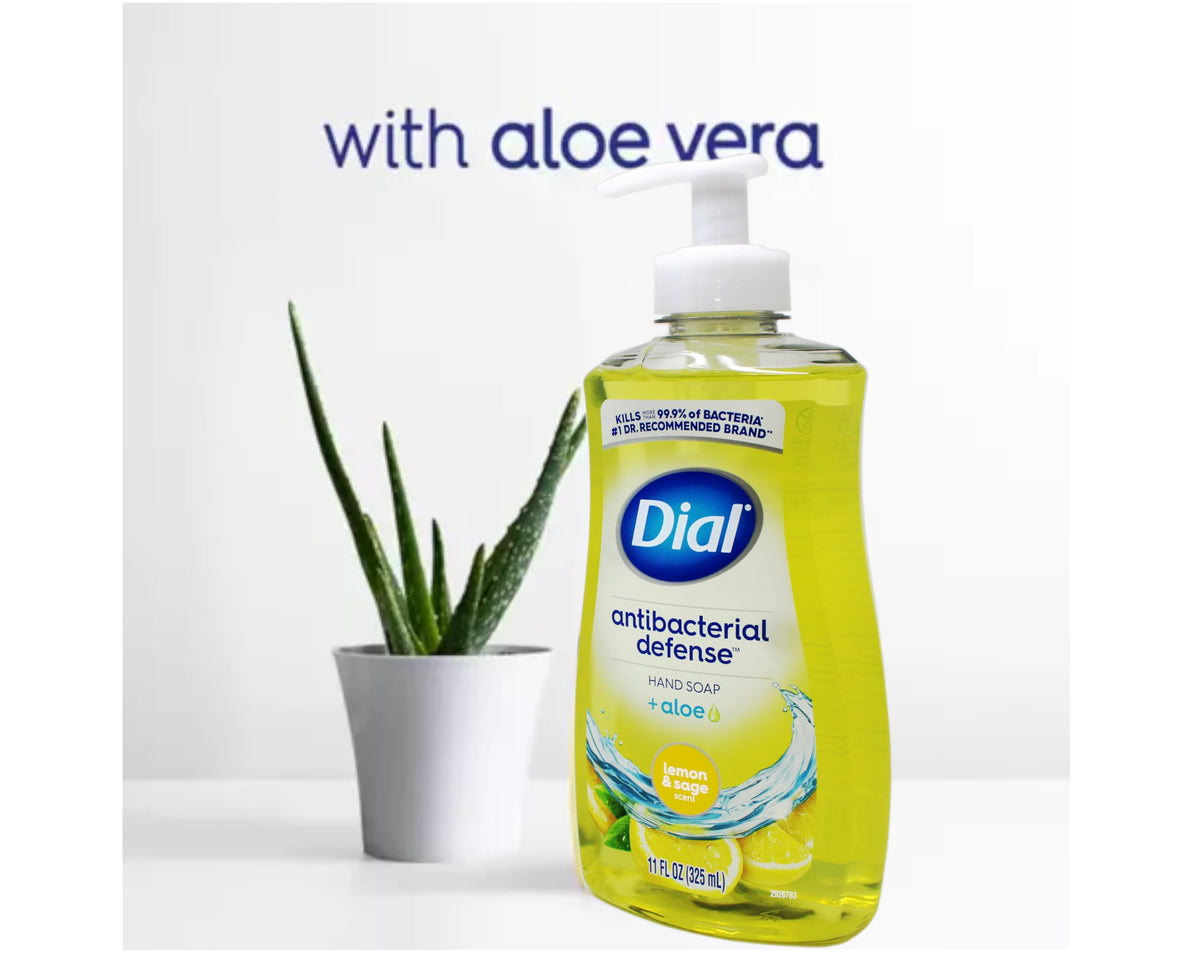 Liquid Hand Soap Lemon And Sage, 11 Fl Oz by Dial – Light Yellowish-Green, Model 00017000209487