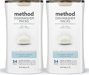 Method Dishwasher Detergent Packs, Fragrance Free + Clear, 108 Tabs, 2 Pack