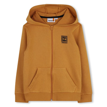 Boys Hooded Cardigan by Timberland – Beige/Black, Model T60382