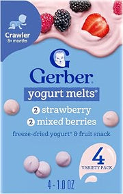 Gerber Stage 3 Baby Food, Strawberry and Mixed Berries Melts, 1 oz. Pouch (Pack of 4)