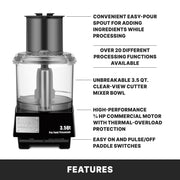 Food Processor with 3.5 Quart Capacity by Waring – 3.5 Quart Food Processor, Plastic, Black, Model WFP14S