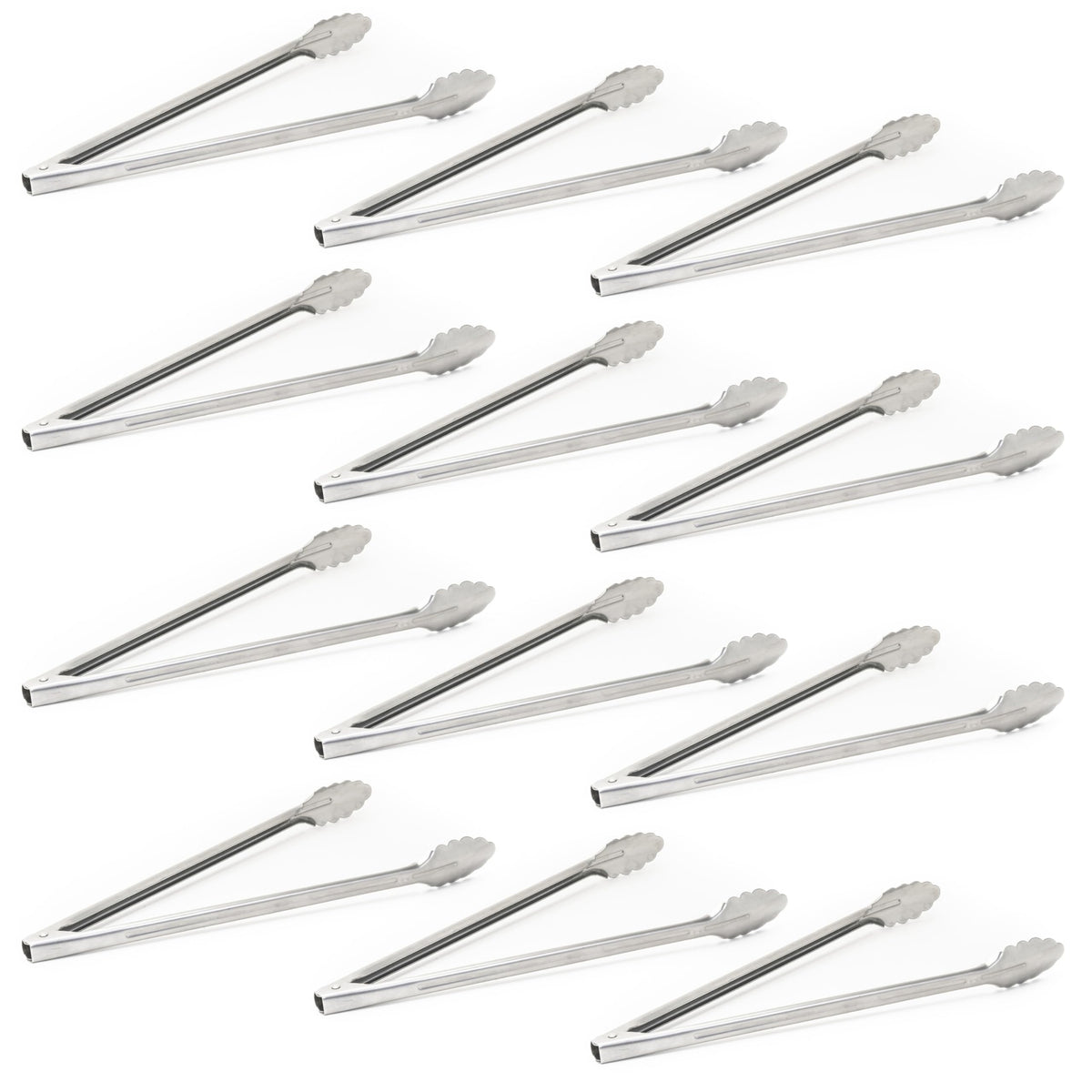 Extra Heavy Utility Tongs by Adcraft – 16", Stainless Steel, Silver, Pack of 24, Model XHT16CP