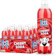 Sparkling Soda Soft Drink – 17 fl oz Bottles – Fizzy Carbonated Beverage, Classic ICEE Flavors, Refreshing Sparkling Drink (Pack of 12, Cherry)