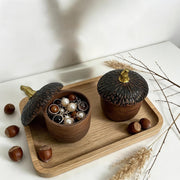 YRMLYMOP Acorn Resin Trinket Box, 4.13x3.34 Inches, Brown