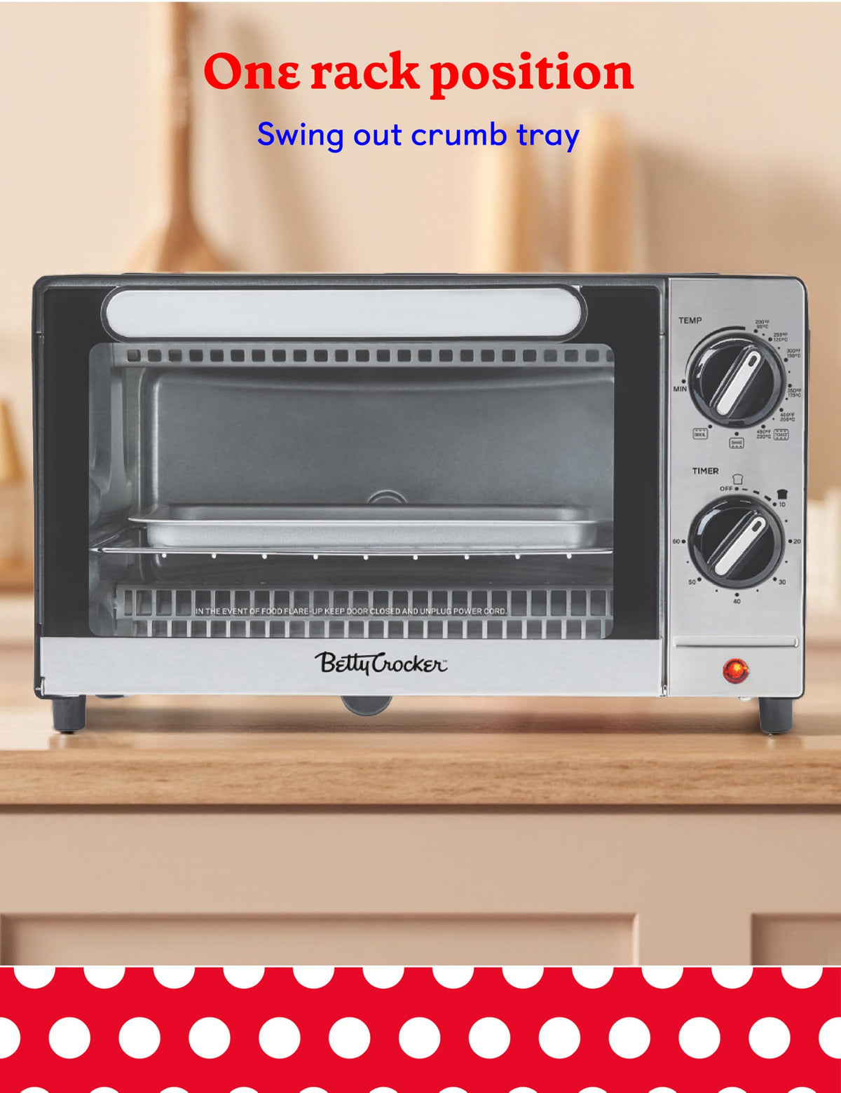 Betty Crocker Black/Silver / 2-Slice / 0.3 cubic_feet Toaster Ovens