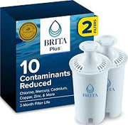 Brita Plus Replacement Water Filter, For Pitchers and Dispensers, 2 Pack