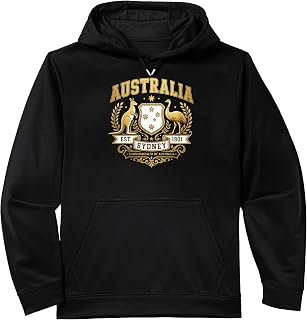 Australia Sydney Est. 1901 Heraldic Kangaroo Emu Emblem Performance Hoodie