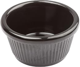 Winco - RFM-2K - 2 Oz Fluted Black Ramekin