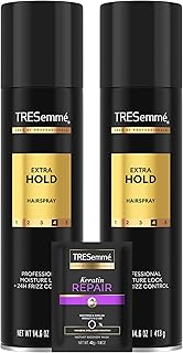 TRESemmé Extra Hold Hairspray 2-Pack + Travel Size, 14.6 Oz Ea | Long-Lasting Hold with Humidity Resistance | Includes Travel Size Hairspray for Easy Touch-Ups