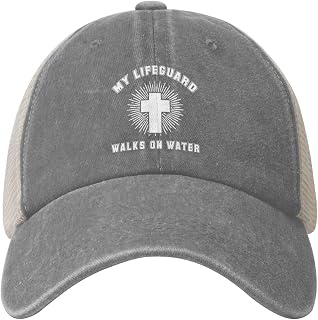 My Life Guard Walks On Water Summer Baseball Cap Washed Denim Mesh Sun Hats