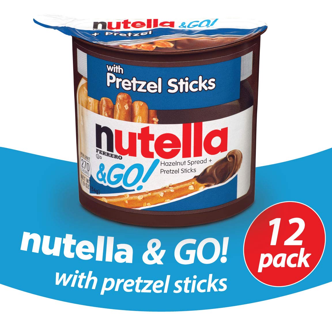 & GO! Bulk 12 Pack Hazelnut Spread with Pretzels and s by Nutella – 1.9 Ounce (Pack of 12), Pack of 12
