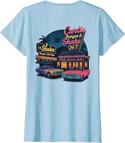 Curtis Burger and Shake Retro Diner Night - On Back T-Shirt
