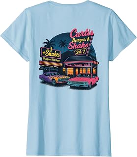 Curtis Burger and Shake Retro Diner Night - On Back T-Shirt
