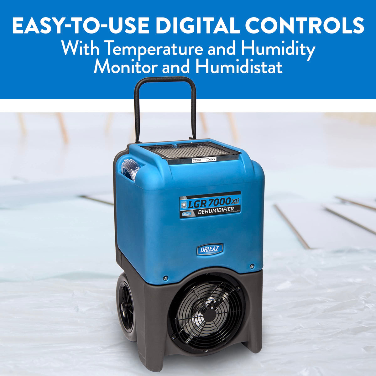 LGR 7000XLi Commercial Dehumidifier with Pump by Dri-Eaz – 111 liters, Polyethylene (PE), blue, Model F412