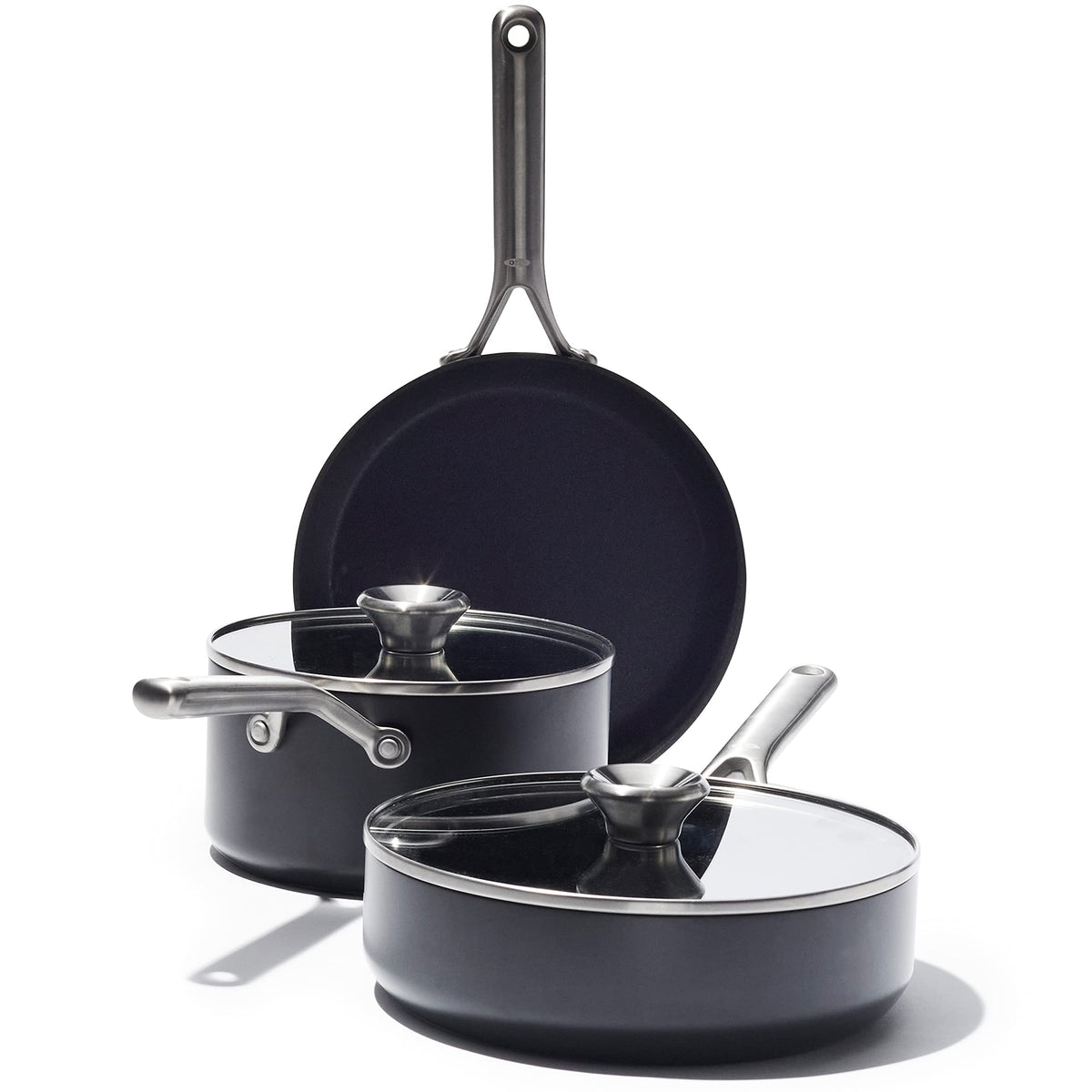 OXO 5-Piece Cookware Pots and Pans Set / Pots and Pans Set / Black Cookware Sets