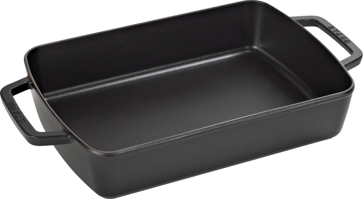 Cast Iron Oven Dish by STAUB – 38 x 20 x 7 cm, 3.15 liters, Cast Iron, Black, Model 40510-323-0