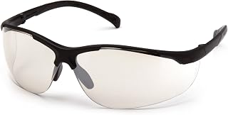 Pyramex Safety SB8980S Gravex Safety Glasses, Black Frame, indoor/outdoor Mirror Lens