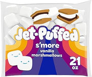 Jet-Puffed Marshmallows, S'more Vanilla, 21 oz Bag | S'more Marshmallows with a Square Shape, Sweet & Fluffy, Fat-Free, Perfect for S'mores, Treats & Hot Chocolate