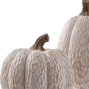 DN Deconation Resin Pumpkin Decor, Geometric Faceted Set of 2, Brown