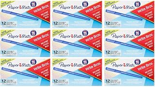 Paper Mate Write Bros. Ballpoint Stick Pen, Medium Point 1.0mm, 108 ct (Blue)