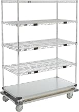 Nexel Open Sided Wire Exchange Truck, 4 Wire 1 Galvanized Shelf, 1000 Lb Cap, 48x24x69