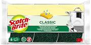 Scotch-Brite Classic Natural Fibre Cleaning Sponge, 6 Pieces Per Pack - All Purpose Sponge for Kitchen and Household, Also Suitable for Non-Stick Cookware and Glass