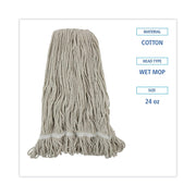 Boardwalk 424CCT Pro Loop Web/Tailband Wet Mop Head by Unisan – White, Pack of 12, Model BWK424CCT