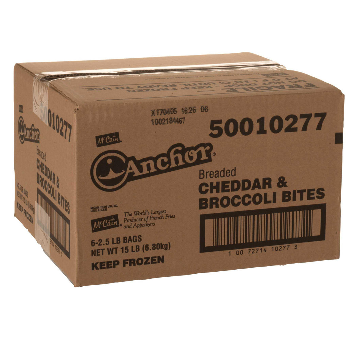 Anchor Breaded Cheddar and Broccoli Bite - Appetizer by McCain – 2.5 pounds per unit, 15 pounds per case, Pack of 6, Model 50010277