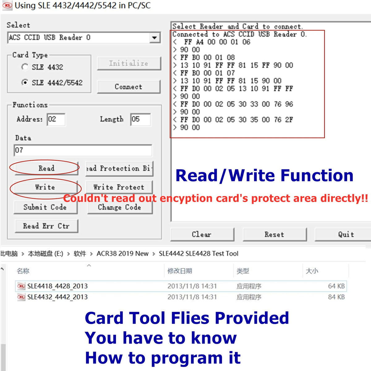 USB ACR38_I1 CAC PC/SC Contact Smart Chip IC Card Reader Writer Support ISO7816 A B C Memory Cards with 2PCS SLE4442 Chip Card by xcrfid – white