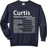 CURTIS Nutrition Funny Birthday Personalized Name Gift Idea Comfort Colors Adult Sweatshirt