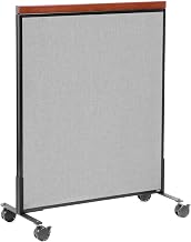Global Industrial 36-1/4"W x 46-1/2"H Mobile Deluxe Office Partition Panel, Gray