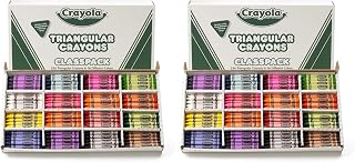 Crayola Triangular Crayon Classpack, 16 Assorted Toddler Crayons, Anti Roll, Bulk School Classroom Essentials, Preschool & Kindergarten Must Haves, 256 Count, (Pack of 2)