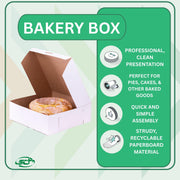 SOUTHERN CHAMPION TRAY 9" x 9" x 3" / White Non-Window / White Bakery Take Out Containers
