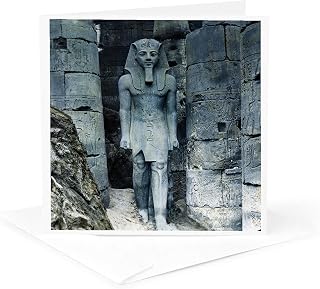 Vintage Great Court of Ramses II Luxor Egypt Magic Lantern Slide 1 Greeting Card with envelope