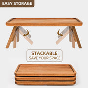 GEHE Tiered Serving Stand, Acacia Wood, 3 Tier Foldable
