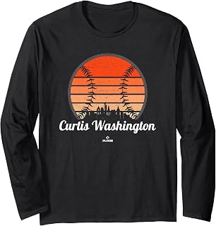 Vintage Baseball Sunset Curtis Washington Prospect Baseball Long Sleeve T-Shirt