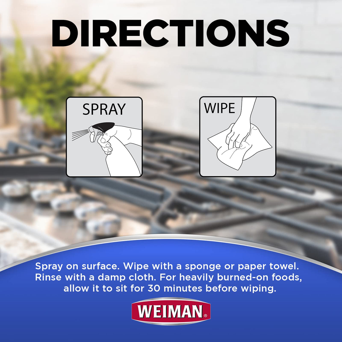 Gas Range Cleaner and Degreaser by Weiman – (Pack of 1), Plastic, 12 Oz Single