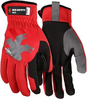 MCR Safety HyperFit Mechanics Style Work Gloves with Synthetic Leather Palm, Slip on Cuff (1 Pair)