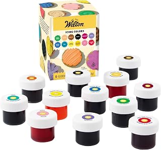 Wilton Edible Gel Food Coloring Variety Set, Vibrant Gel-Based, 12-Count