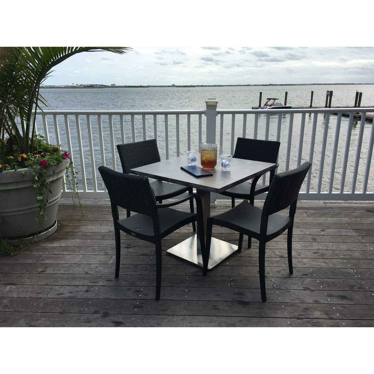 Grosfillex Exterior Vanguard 36"x36" Table Top -Gray Marble by GROSFILLEX INC – Commercial Grade