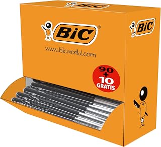 BIC M10 Medium Clic Pens Value Pack - Black (Pack of 100)