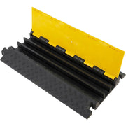 3-Channel Heavy-Duty Cable Protector by Global Industrial – Rubber, Yellow, Model TSH20130
