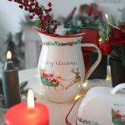 Z&Z Ornamentorum Santa Claus Enamel Pitcher, 33.8 Ounces, Red