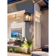 Willington One Light Outdoor Wall Sconce Black by Lighting Design – Iron, Black, Model OD329W17BK