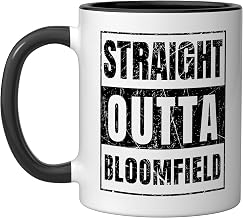 Straight Outta Bloomfield New Jersey Ceramic Mug, Black/White