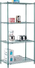 Nexel Poly-Green, 4 Tier, Wire Shelving Starter Unit, 42"W x 21"D x 86"H