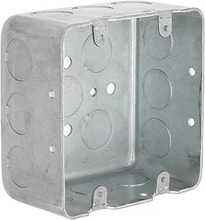 RACO 680 2-Device, 2-1/8-Inch Deep, 1/2-Inch Side Knockouts 4-Inch Square Switch Box, Drawn