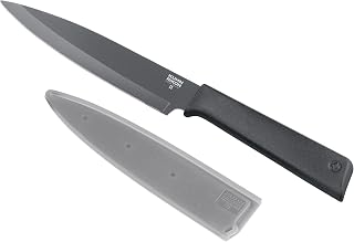 Kuhn Rikon Colori+ Non-Stick Utility Knife with Safety Sheath, 23 cm, Grey