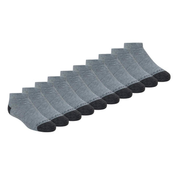 Boys' 10-Pack Performance No Show Socks by Skechers – Spandex, Gray, Model S107408-922-922-5-6.5